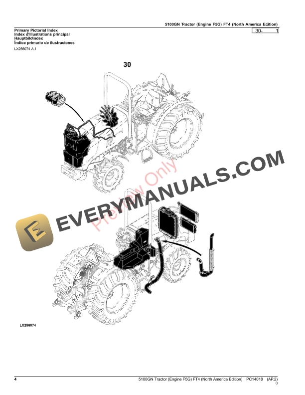 John Deere 5100GN Tractor (Engine F5G) FT4 Parts Catalog PC14018 07NOV23-4