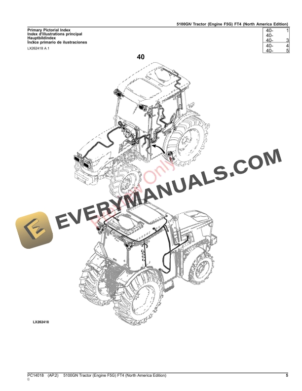 John Deere 5100GN Tractor (Engine F5G) FT4 Parts Catalog PC14018 07NOV23-5