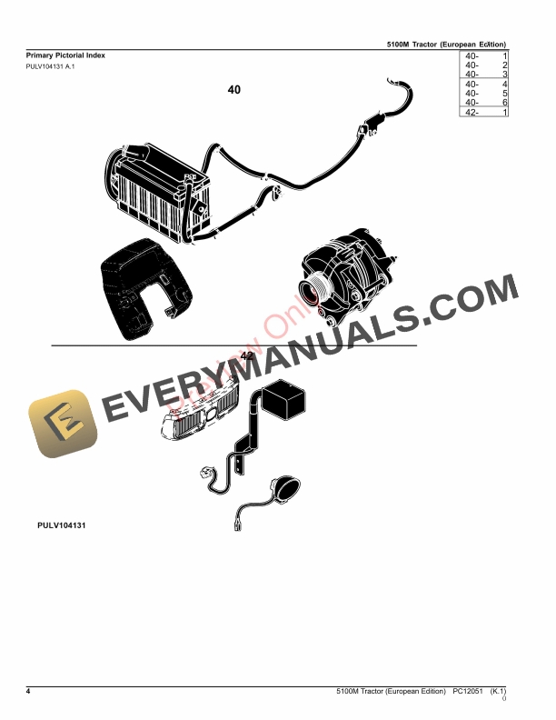 John Deere 5100M Tractor Parts Catalog PC12051 26OCT23-4