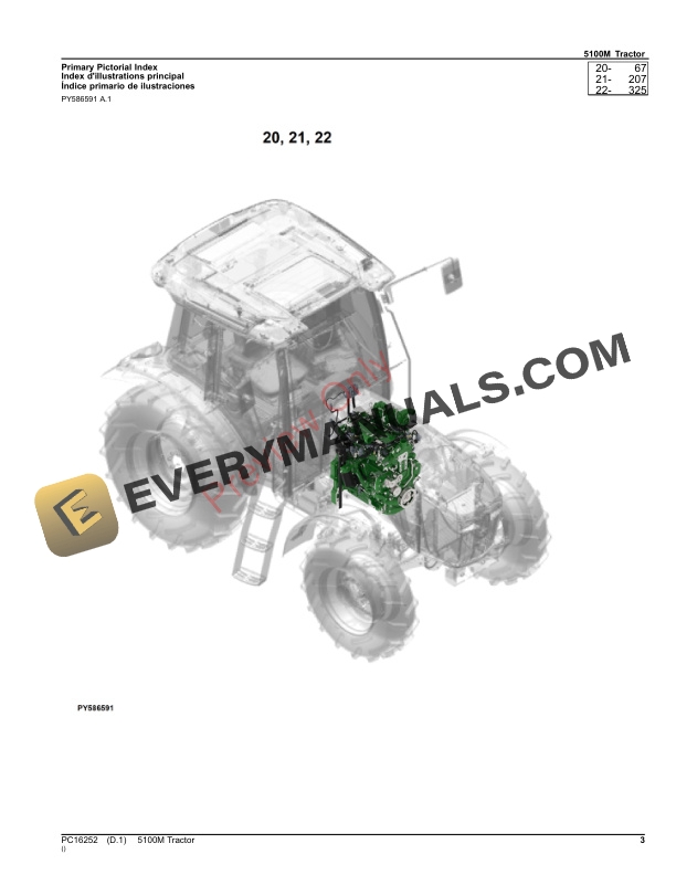 John Deere 5100M Tractor Parts Catalog PC16252 15OCT23-3