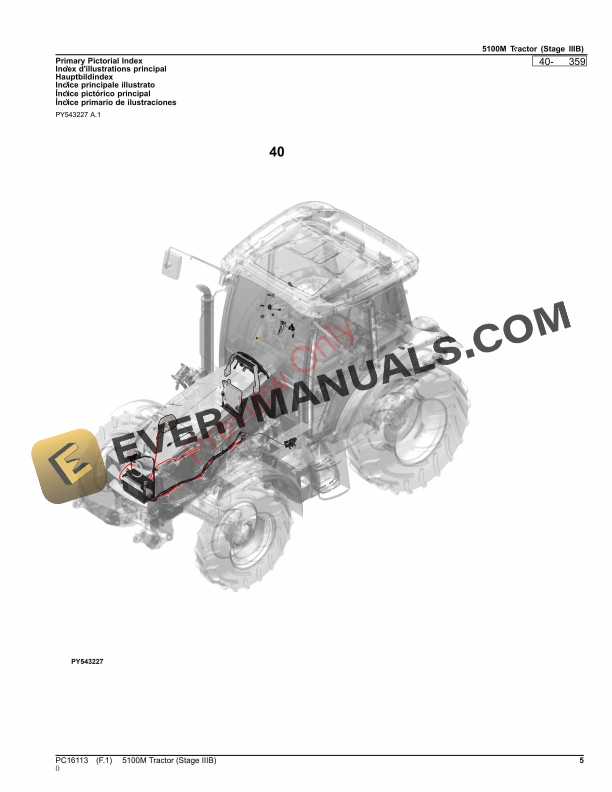 John Deere 5100M Tractor (Stage IIIB) Parts Catalog PC16113 09OCT23-5