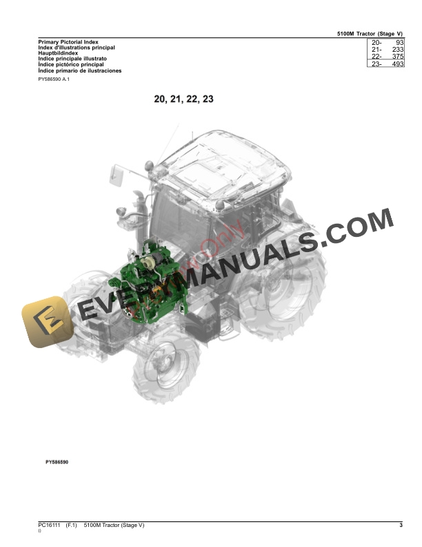 John Deere 5100M Tractor (Stage V) Parts Catalog PC16111 12OCT23-3