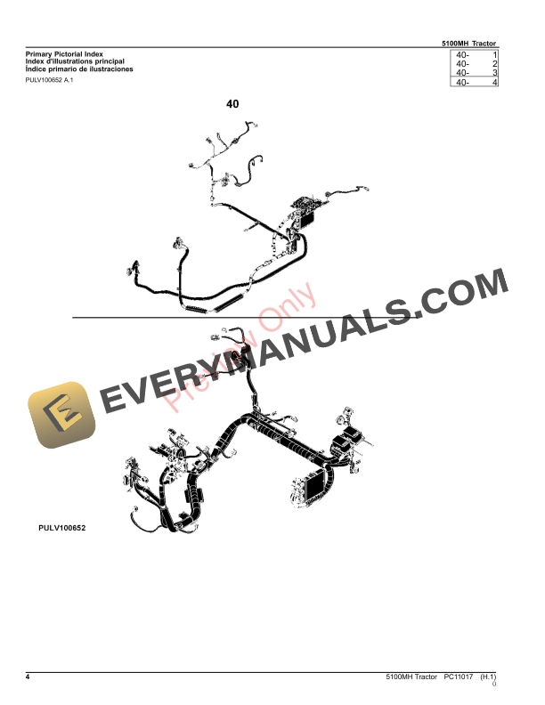 John Deere 5100MH Tractor Parts Catalog PC11017 24SEP23 4