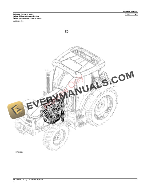 John Deere 5100MH Tractor Parts Catalog PC13353 25APR23-3