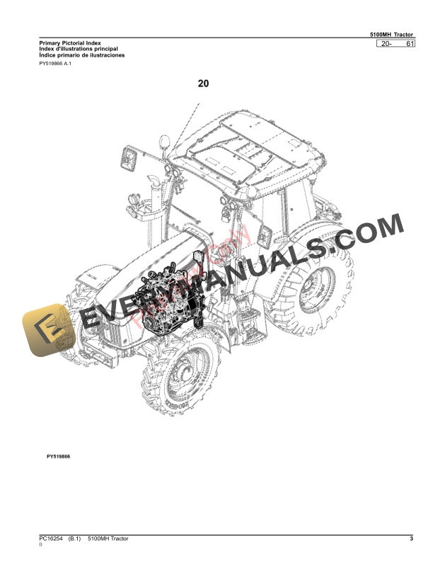 John Deere 5100MH Tractor Parts Catalog PC16254 15SEP21-3