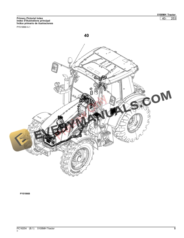 John Deere 5100MH Tractor Parts Catalog PC16254 15SEP21-5