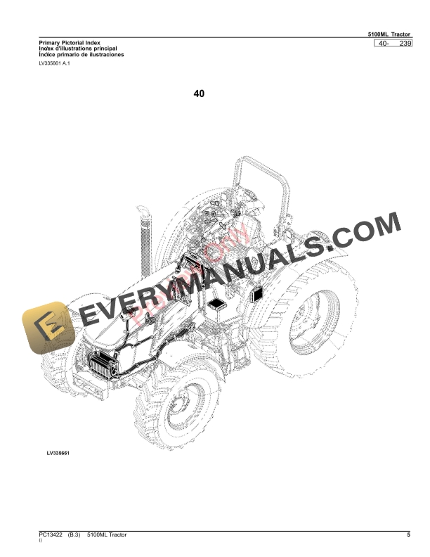 John Deere 5100ML Tractor Parts Catalog PC13422 15OCT23-5