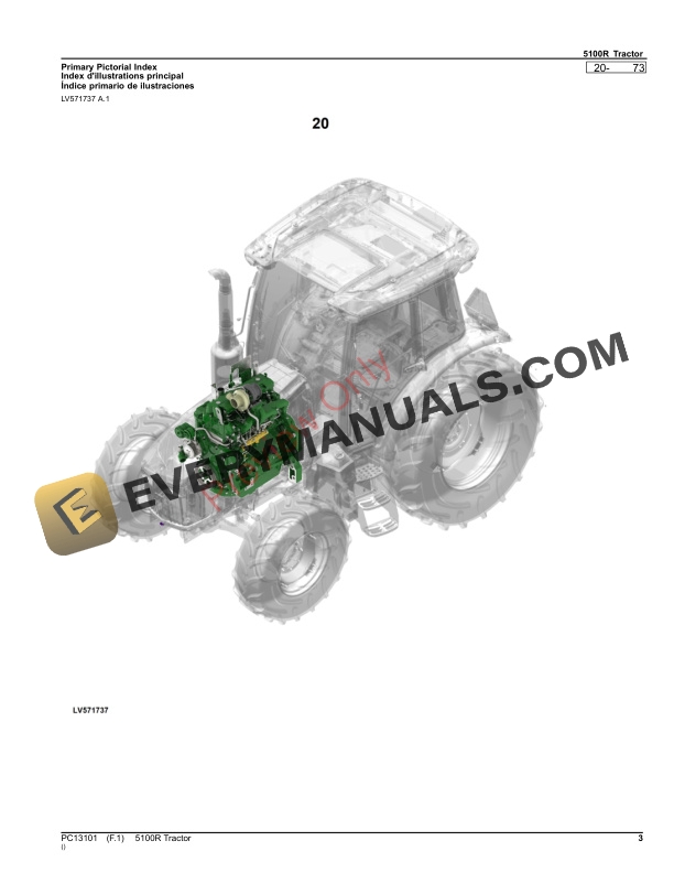 John Deere 5100R Tractor Parts Catalog PC13101 15OCT23-3
