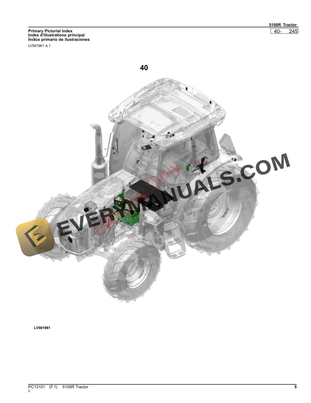 John Deere 5100R Tractor Parts Catalog PC13101 15OCT23-5