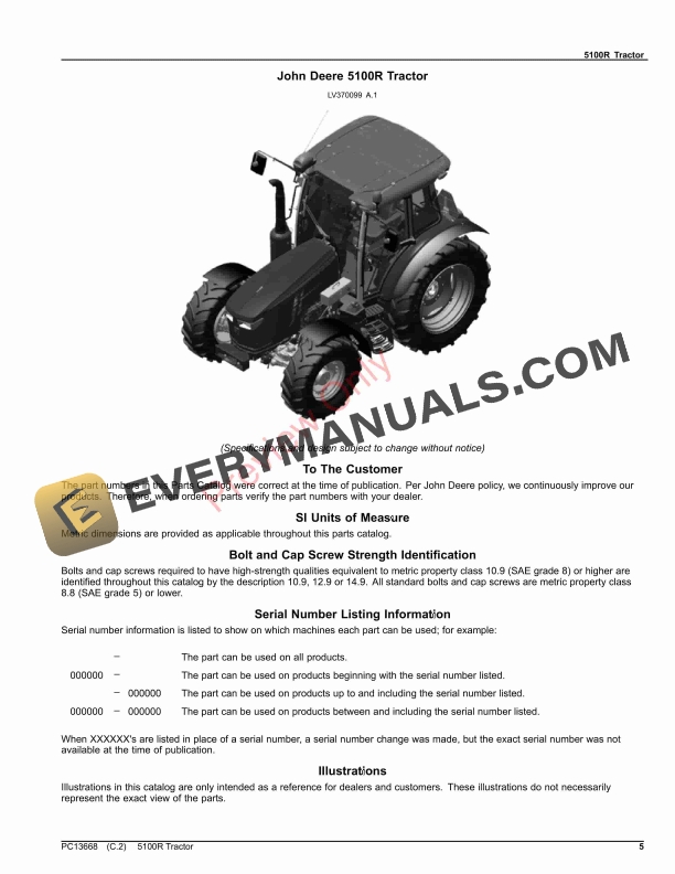 John Deere 5100R Tractor Parts Catalog PC13668 12NOV23 6 John Deere 5100R Tractor Parts Catalog PC13668 12NOV23-5