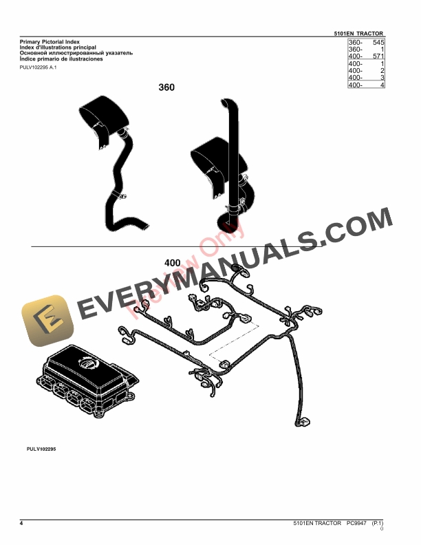 John Deere 5101EN TRACTOR Parts Catalog PC9947 25MAY22-4