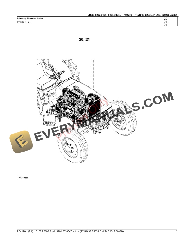 John Deere 5103S,5203,5104,5204,5038D Tractors (PY Parts Catalog PC4470 27JUL23-3