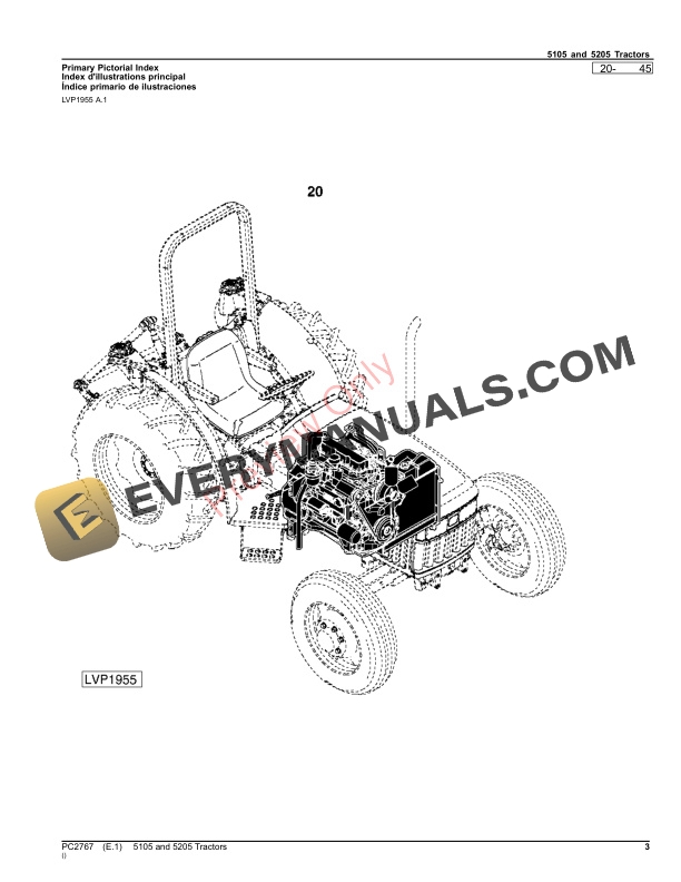 John Deere 5105 AND 5205 TRACTORS Parts Catalog PC2767 26OCT23-3