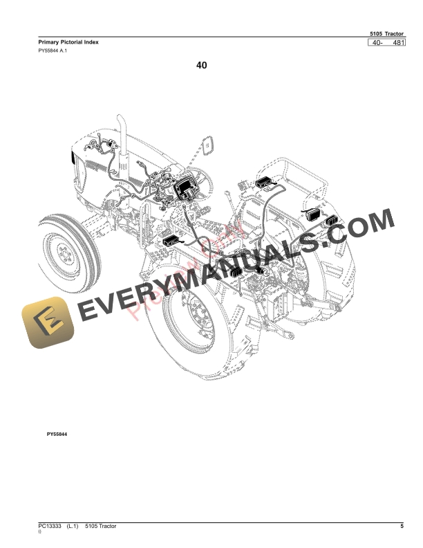 John Deere 5105 Tractor Parts Catalog PC13333 04JUL23-5