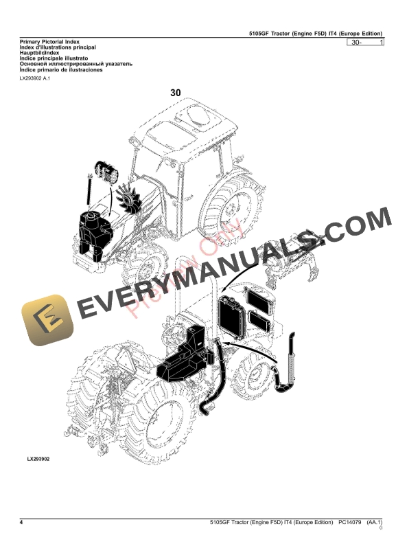 John Deere 5105GF Tractor (Engine F5D) IT4 Parts Catalog PC14079 03MAY23-4