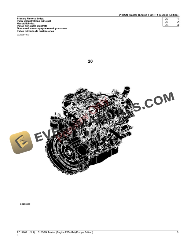 John Deere 5105GN Tractor (Engine F5D) IT4 Parts Catalog PC14082 21NOV23-3