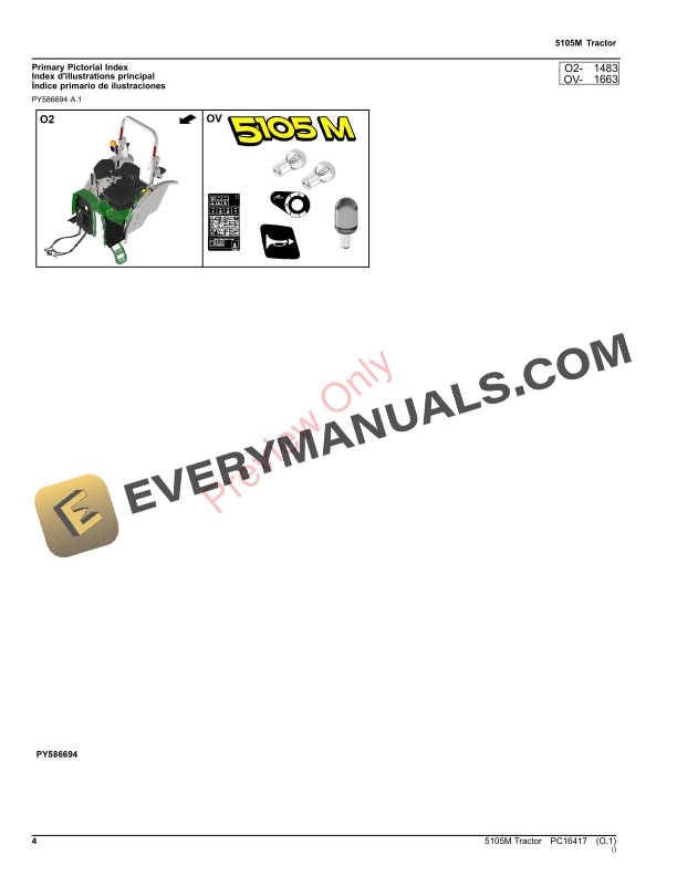 John Deere 5105M Tractor Parts Catalog PC16417 28OCT23-4