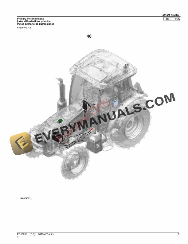 John Deere 5115M Tractor Parts Catalog PC16253 12OCT23-5