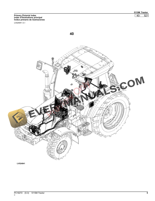 John Deere 5115M Tractor Parts Catalog PC16272 15OCT23-5
