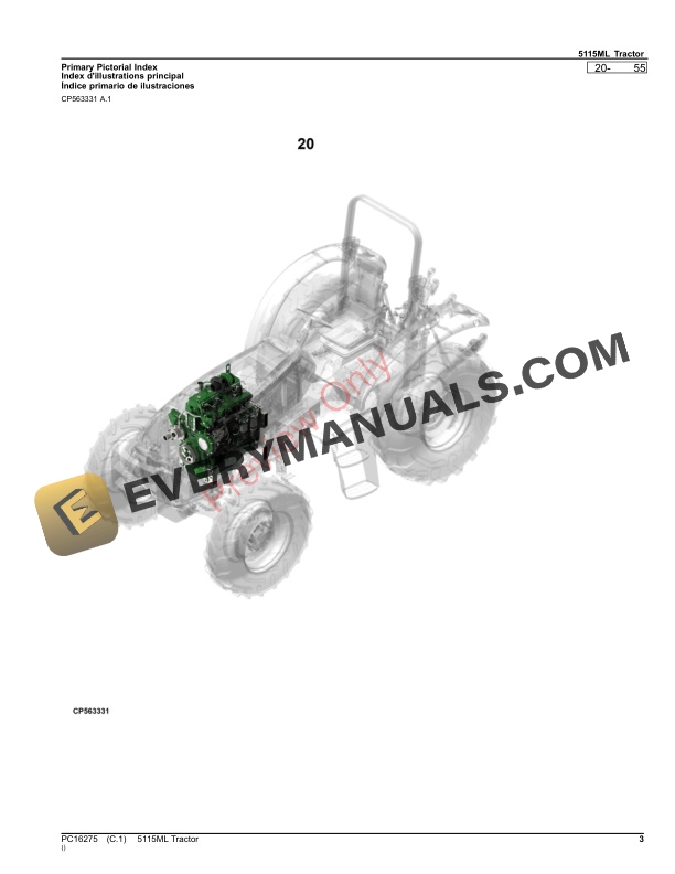 John Deere 5115ML Tractor Parts Catalog PC16275 14NOV23-3