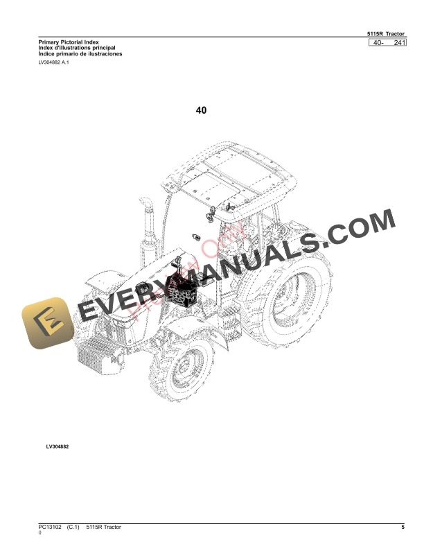 John Deere 5115R Tractor Parts Catalog PC13102 09NOV23-5