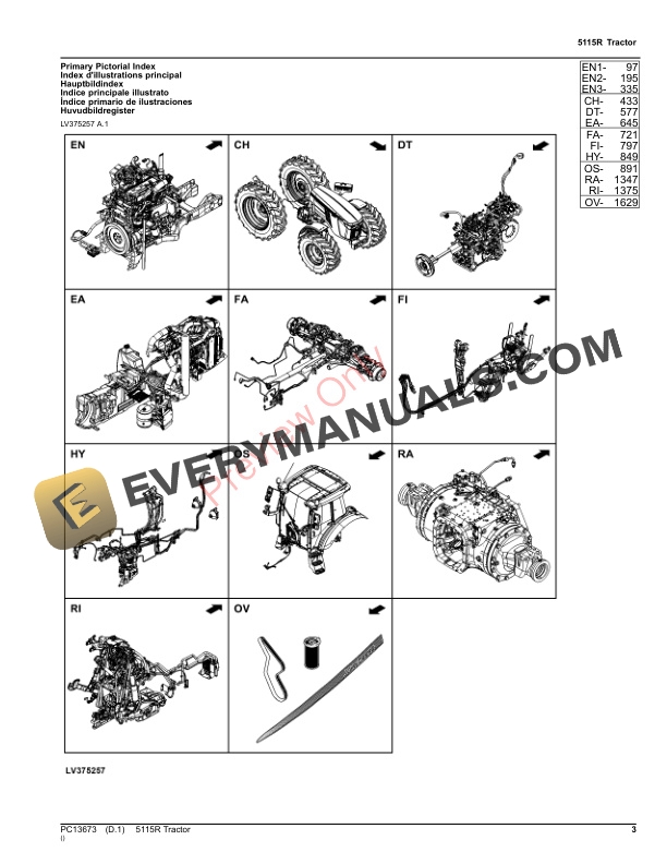 John Deere 5115R Tractor Parts Catalog PC13673 15OCT23-3