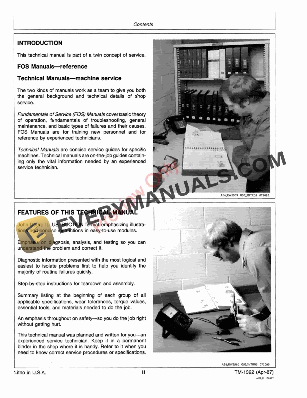 John Deere 520, 522 and 524 Snow Blower Technical Manual TM1322 01APR87 5 John Deere 520 522 and 524 Snow Blower Technical Manual TM1322 01APR87 4