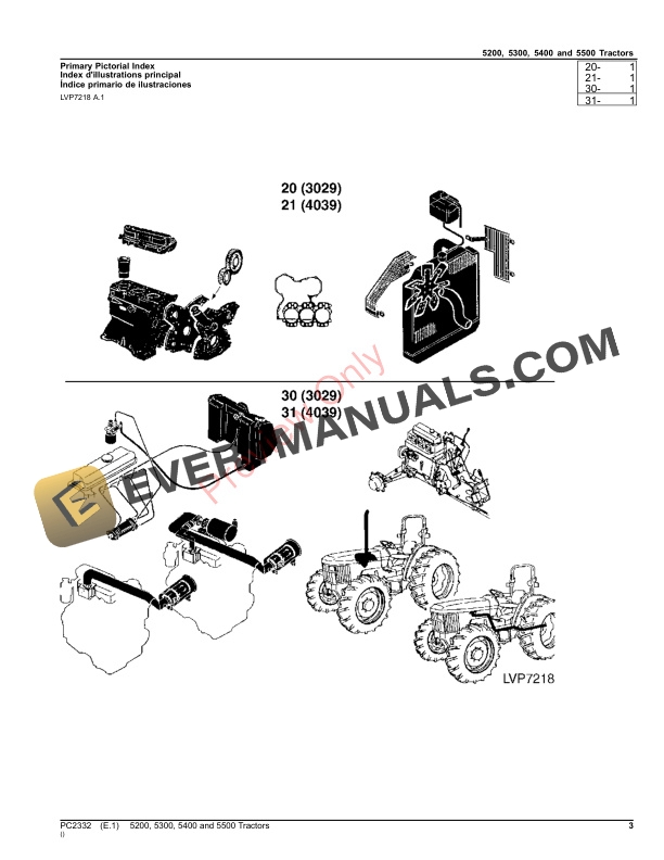 John Deere 5200, 5300, 5400 AND 5500 TRACTORS Parts Catalog PC2332 14SEP23-3