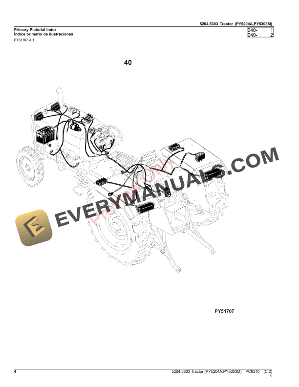 John Deere 5204,5303 TRACTORS (PY5204A,PY5303M, MEXICO VERSION) Parts Catalog PC9310 24OCT23-4