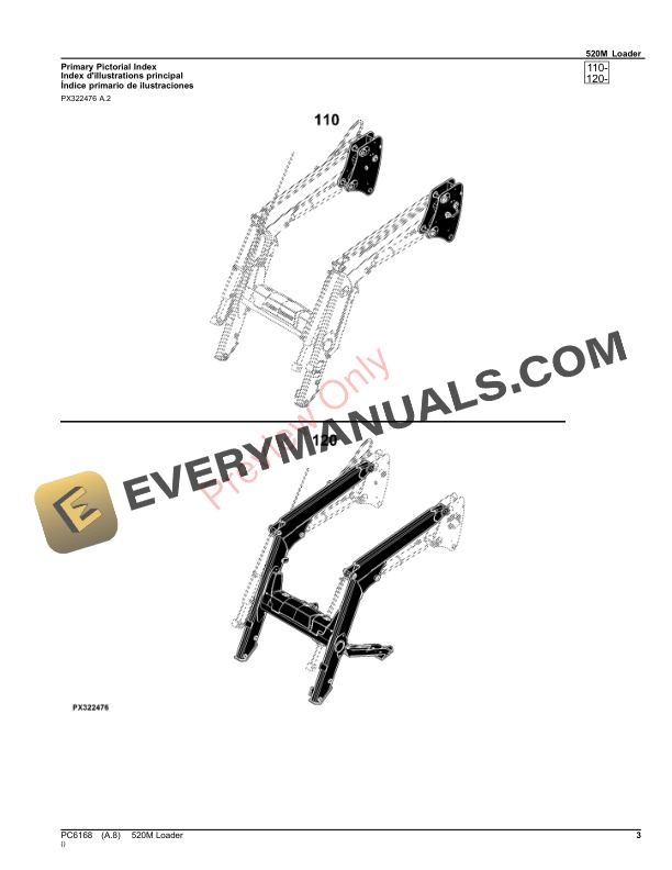 John Deere 520M Loader Parts Catalog PC6168 21SEP23 4 John Deere 520M Loader Parts Catalog PC6168 21SEP23-3