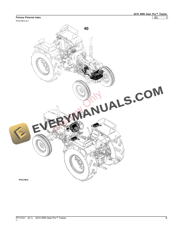 John Deere 5210 4WD Gear Pro Tractor Parts Catalog PC13121 30SEP23-5