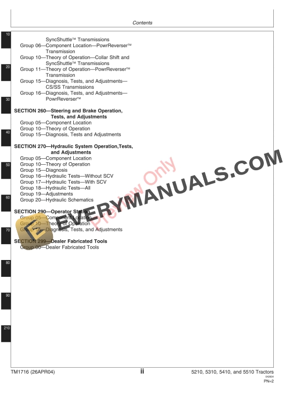 John Deere 5210 5310 5410 5510 Tractors Technical Manual TM1716 26APR04 4