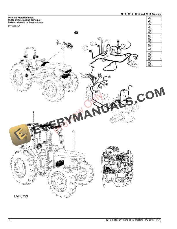 John Deere 5210, 5310, 5410 AND 5510 TRACTORS Parts Catalog PC2615 23JUL23-4