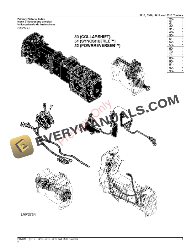 John Deere 5210, 5310, 5410 AND 5510 TRACTORS Parts Catalog PC2615 23JUL23-5