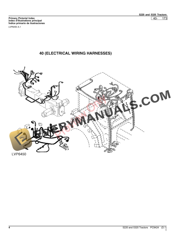 John Deere 5220 AND 5320 TRACTORS Parts Catalog PC9424 03APR23-4