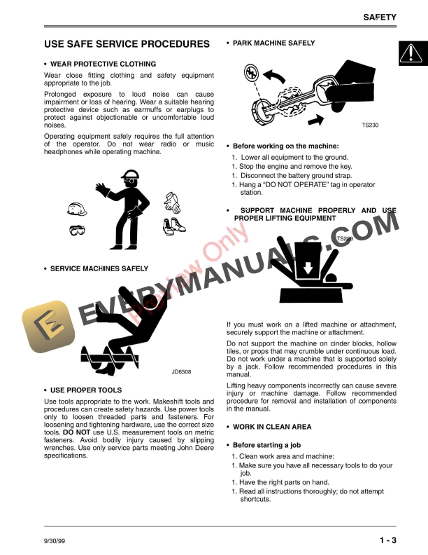 John Deere 524D 724D 826D 828D and 1032D Walk Behind Snowblowers Technical Manual TM1612 01OCT99 5