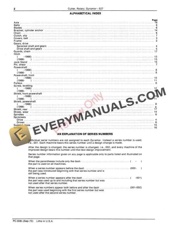 John Deere 527 Gyramor Rotary Cutter Parts Catalog PC636 01FEB82-4