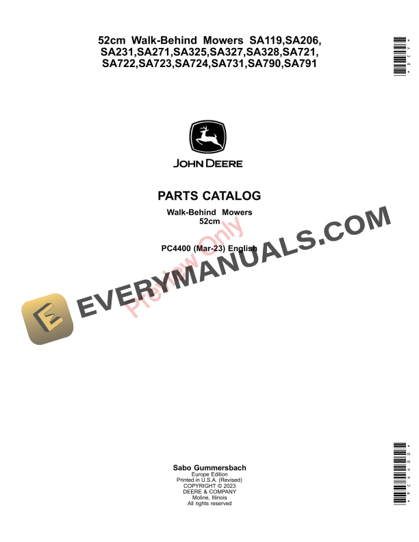 John Deere 52cm Walk-Behind Mowers