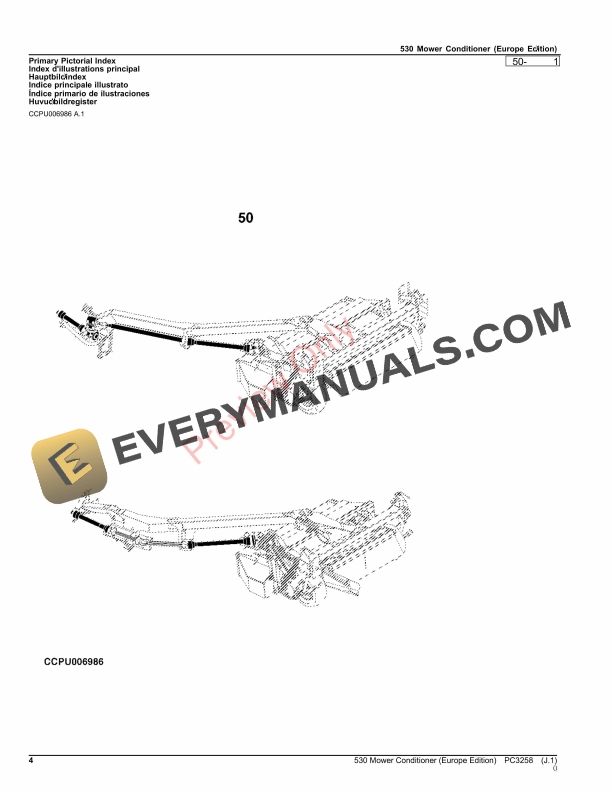 John Deere 530 Mower Conditioner Parts Catalog PC3258 08AUG23-4