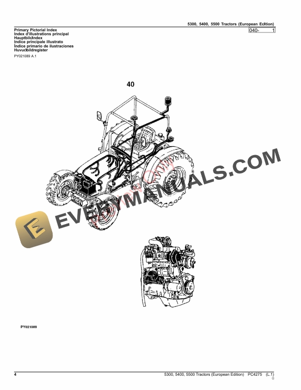 John Deere 5300, 5400, 5500 Tractors Parts Catalog PC4275 06AUG23-4