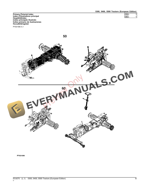 John Deere 5300, 5400, 5500 Tractors Parts Catalog PC4275 06AUG23-5