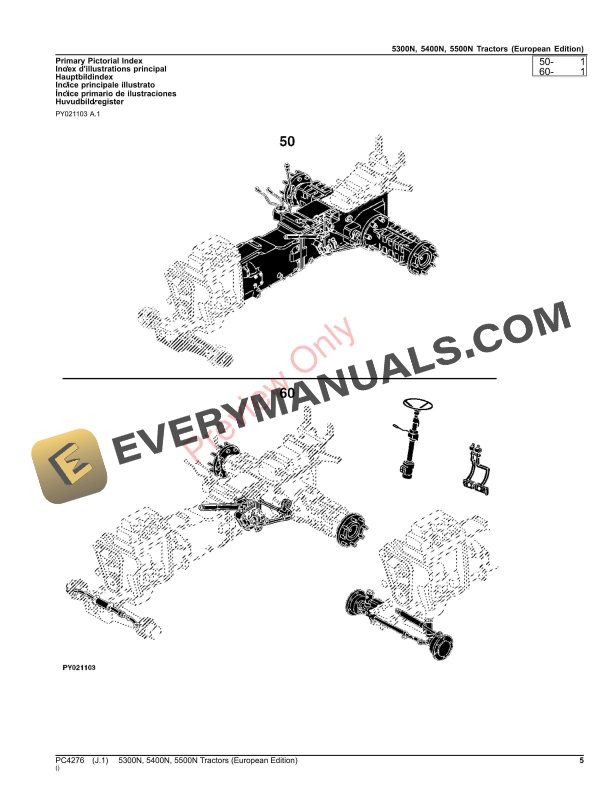 John Deere 5300N, 5400N, 5500N Tractors Parts Catalog PC4276 01AUG23-5