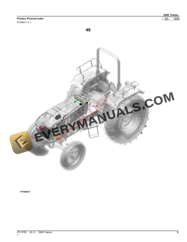 John Deere 5305 Tractor Parts Catalog PC13781 05NOV23-5