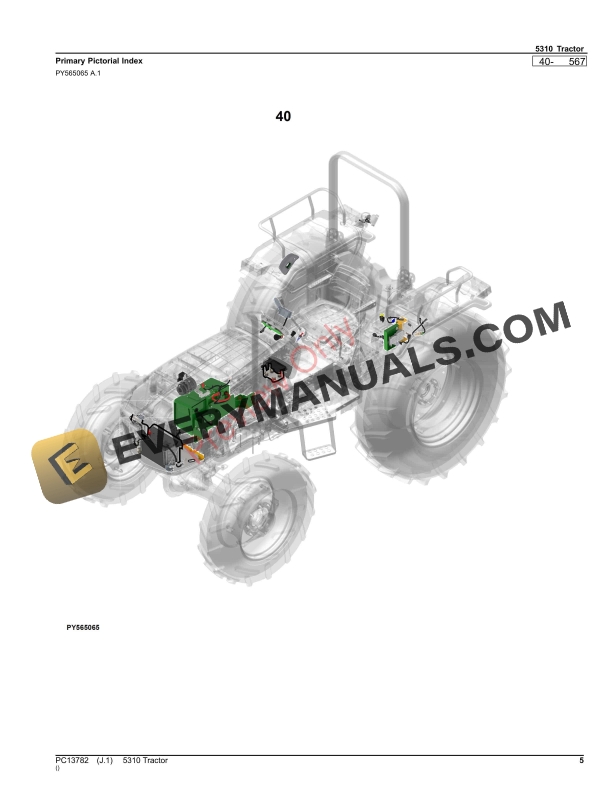 John Deere 5310 Tractor Parts Catalog PC13782 15OCT23-5