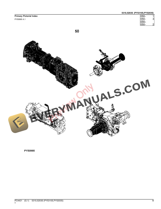 John Deere 5310,5203S (PY5310S,PY5203S INDIA VERSION) Parts Catalog PC4421 12APR23 6 John Deere 5310,5203S (PY5310S,PY5203S INDIA VERSION) Parts Catalog PC4421 12APR23-5