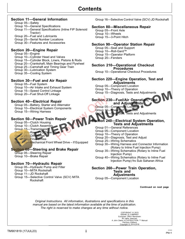 John Deere 5310E 5055E 5065E and 5075E Tractors Technical Manual TM901819 17JUL23 3