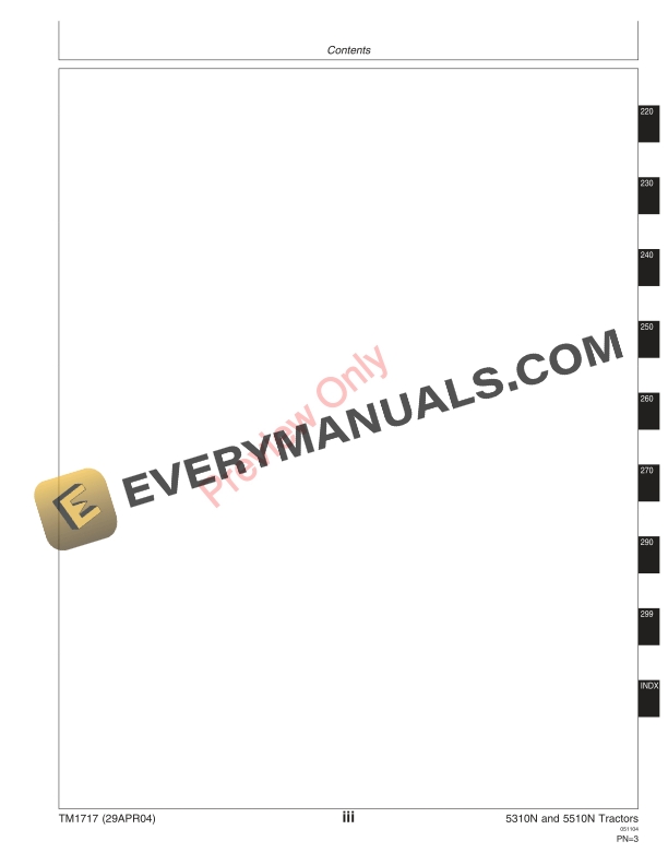 John Deere 5310N 5510N Tractors Technical Manual TM1717 29APR04 5