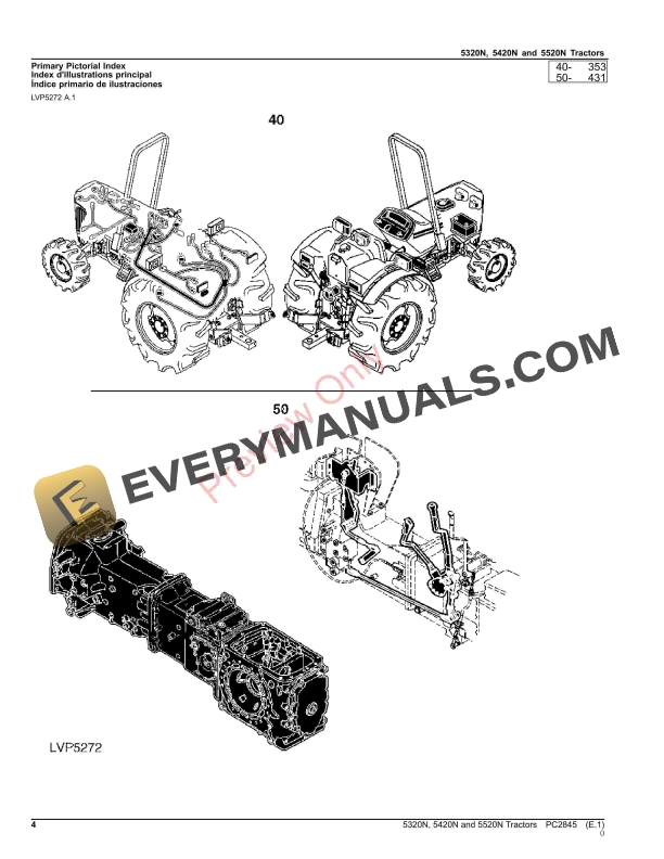 John Deere 5320N, 5420N AND 5520N TRACTORS Parts Catalog PC2845 17OCT23-4