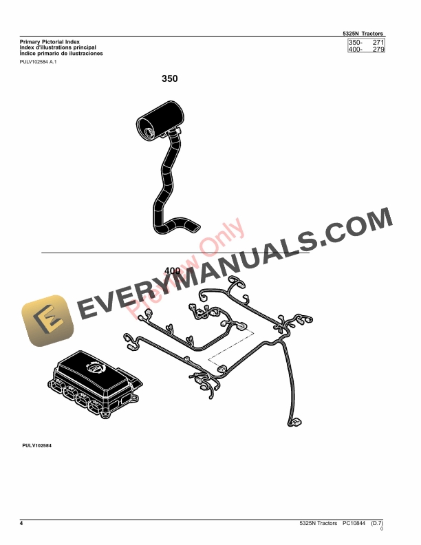 John Deere 5325N Tractors Parts Catalog PC10844 07NOV23 4
