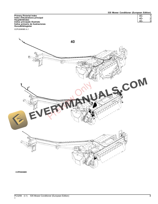 John Deere 535 Mower Conditioner Parts Catalog PC3259 08AUG23-3